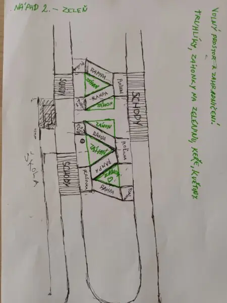 PŘÍSTUPNÁ ŠKOLA – PROPOJENÍ NÁMĚSTÍ NA SANTINCE a HANSPAULKY – PROSTOR PRO KOMUNITNÍ SETKÁVÁNÍ