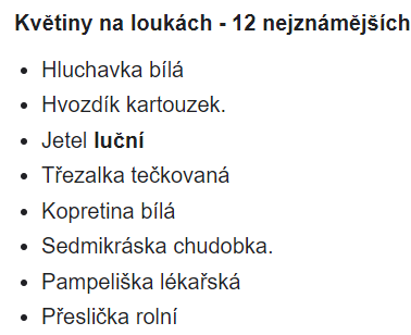 Divoké luční kvítí Flemingovo náměstí